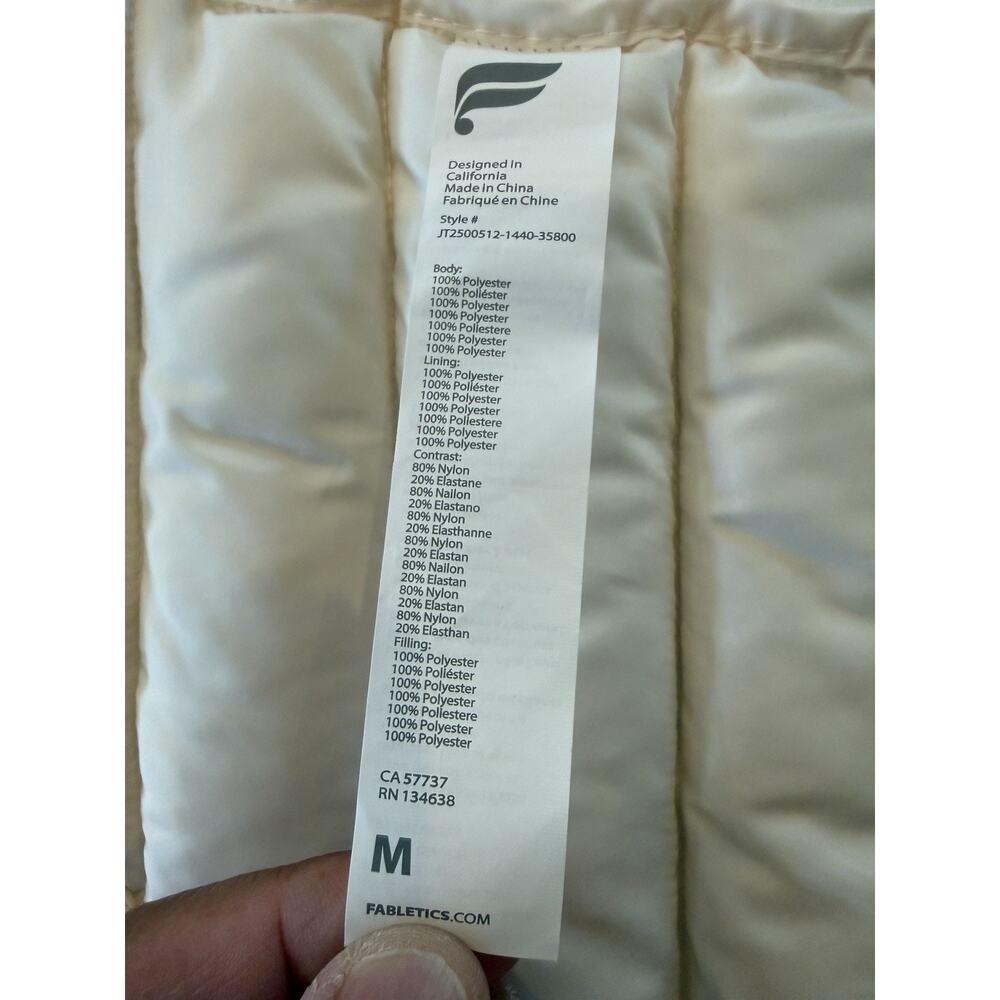 Fabletics Womens White Puffer Full Zip Athletic Outdoor Vest Size M Medium - Picture 8 of 10